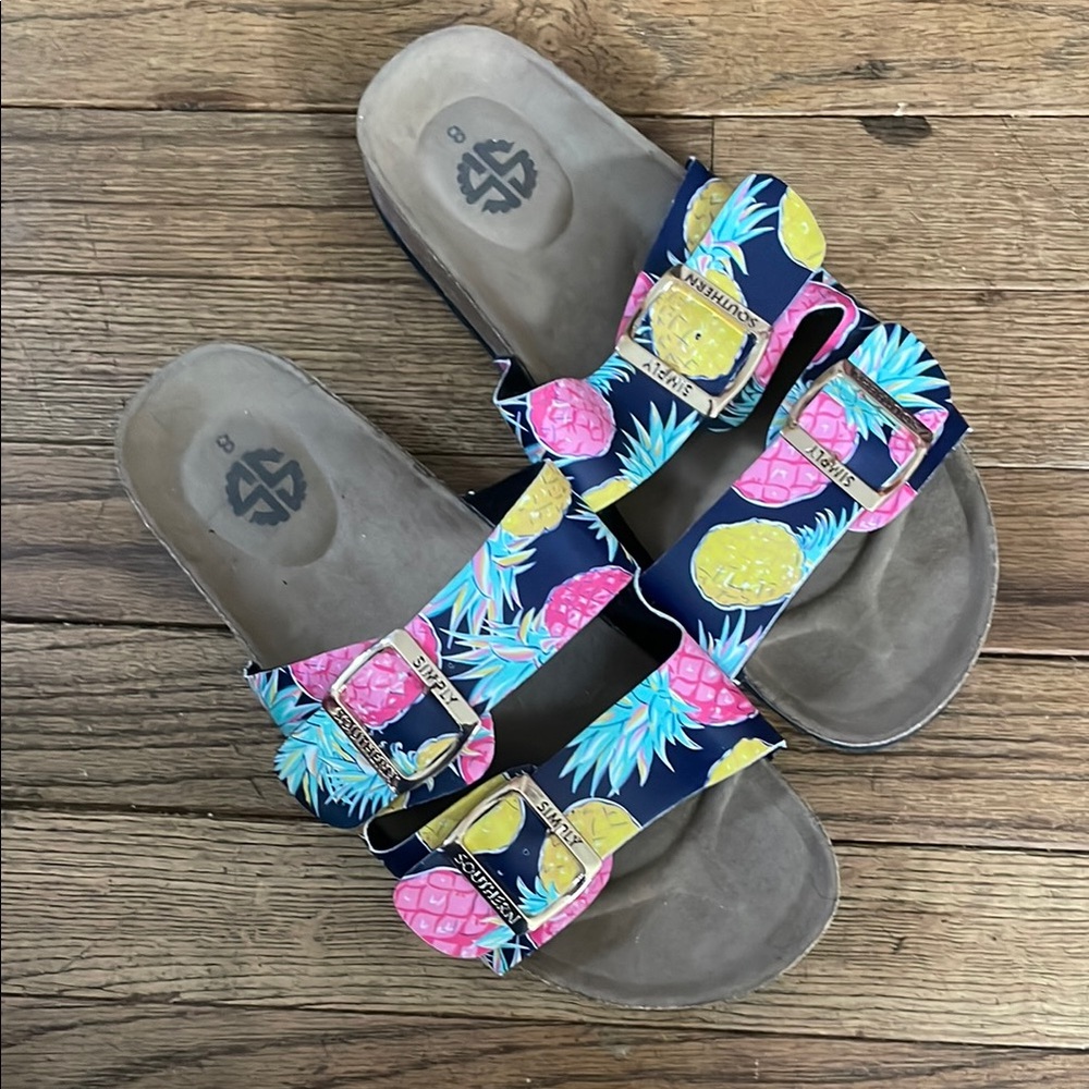Simply Southern Pineapple Print Women's Sandals